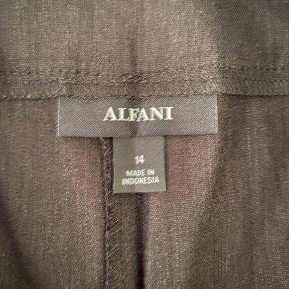 Alfani Culottes Womens Size 14 Pants Linen Blend High Waist Stretch Black NWT - Picture 7 of 7